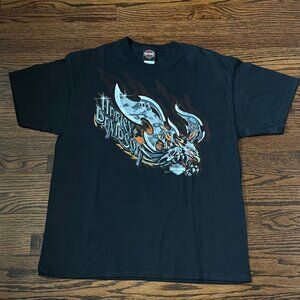 Vintage 2002 Harley Davidson BEEFY Metal Flame Eagle Tshirt SZ Large New w/o Tag